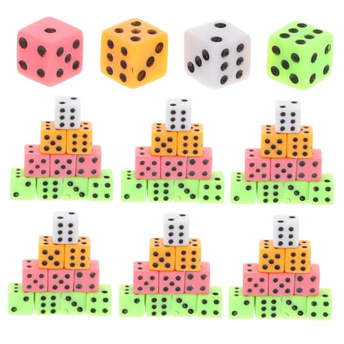 Abaodam 100-teiliges Set Kleines Würfelspiel Winzige Würfel Taschenwürfel Mathe Lernwürfel Kleine Spielwürfel Sechsseitiger Würfel Partyspiele Würfel Bunte Würfel Mini-würfel Acryl von Abaodam