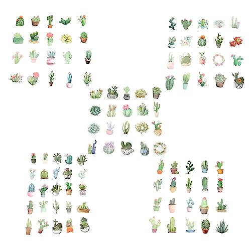 Abaodam 100St Aufkleber für grüne Pflanzen Pilzaufkleber botanische Aufkleber Blumenaufkleber Wiederverwendbare Sticker Reusable Stickers saftige Aufkleber Scrapbook-Aufkleber PVC Green von Abaodam