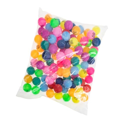 Abaodam 100st Farbe Zahlenball Interessante Spielbälle Karneval Spielbälle Lotteriekugeln Bingo-käfig-spielbälle Lottozahlen Kugeln Bälle Für Die Heimparty - Pongbälle Plastik Colorful von Abaodam