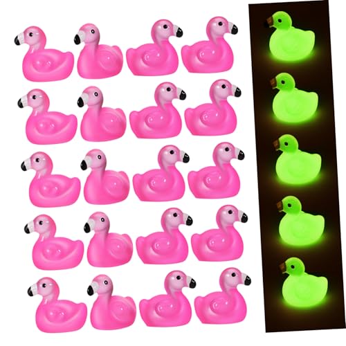 Abaodam 100st Im Dunkeln Leuchtender Flamingo Flamingo-Figur Mini-tierfiguren Kleine Flamingos Leuchtende Figuren Kleine Enten Winzige Flamingo-dekore Mini-landschaftsdekoration Harz von Abaodam