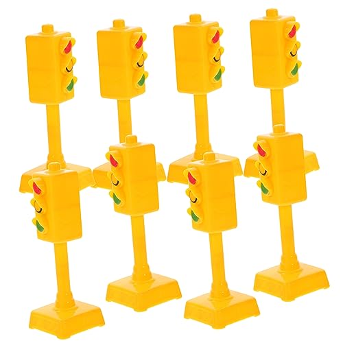 Abaodam 10St Ampelmodell Kinder spielset Kinder Straßenschilder Spielzeug verkehrszeichen Kinder verkehrsschilder Kinder Ampelspielzeug Verkehrsschilder aus Kunststoff Abs Yellow von Abaodam