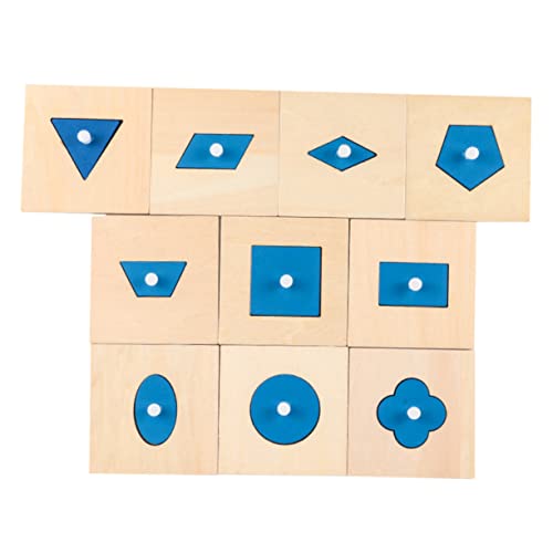 Abaodam 10St Geometrietafel Form-Stöpsel-Puzzle Formknopf-Puzzle Kinderrätsel Kinderspielzeug Stapelring Kinder holzspielzeug Spielzeug für Kinder Bausteine Formerkennungsspielzeug hölzern von Abaodam