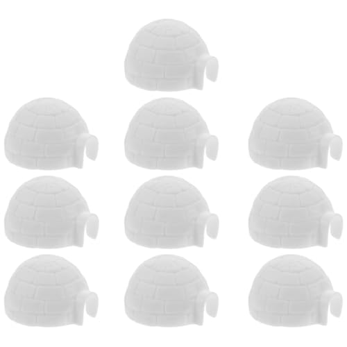 Abaodam 10St Iglu-Modell Miniatur Iglu-Handwerk Polartiere Figur Iglu-Statue Iglu-Ornament Spielzeug Iglu-Bildornament Iglu-Figuren für Kinder Cartoon-Iglu-Figuren Iglu- Plastik Weiß von Abaodam