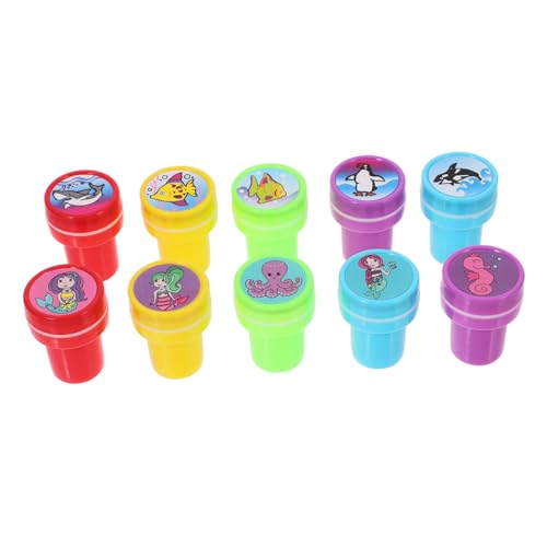 Abaodam 10St Kinderstempel Stempel für Meerestiere Stempel Meeres Tiere Stempel Selbstfärbende Stempel Meeresleben-Partygeschenke Belohnungsstempel für das Klassenzimmer PVC von Abaodam