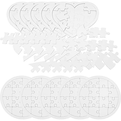 Abaodam 10St Leere Puzzles selber Machen Aktivitäten für unmöglich klares Puzzle für kinderspielzeug Leere kinderrätsel Sublimations-Puzzle-Rohlinge Papier Weiß von Abaodam