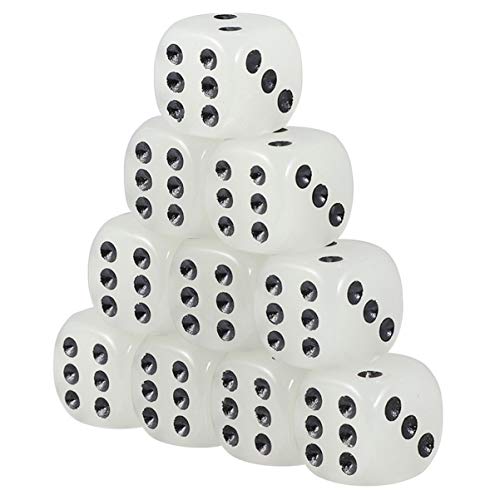 Abaodam 10St Leuchtende Würfel farbwürfel Colour Cube spielewürfel roll The dice Rolling dice geführte Würfel Würfelspiele weiße Accessoires Tischspiel Spielwürfel Spiel Würfel Acryl Black von Abaodam