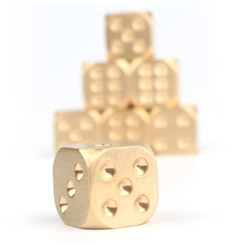 Abaodam 10St Metallwürfel metallische Würfel Tischspielwürfel Würfeln Standard-Spielwürfel farbige Würfel Game of dice kreative Spielwürfel Kupferwürfel Unterhaltungswürfel Golden von Abaodam