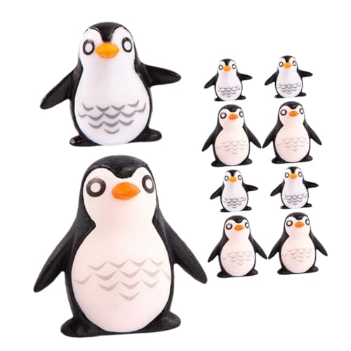 Abaodam 10 Stücke Miniatur Harz Penguins Tiny Pinguin Statuen Mini Tier Spielzeug Für Decor von Abaodam