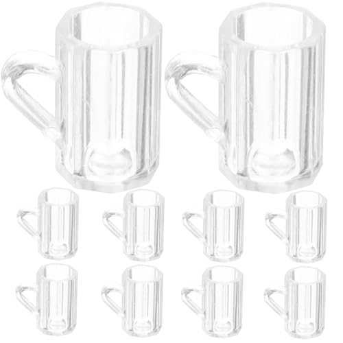 Abaodam 10St Trinkbecher Miniatur bierbecher biergläser Bars Model small Houses Esszimmer bumbsbar Pub Mini-Tasse Miniatursachen Mini-Wasserbecher Puppensachen Puppenbecher Abs Transparent von Abaodam