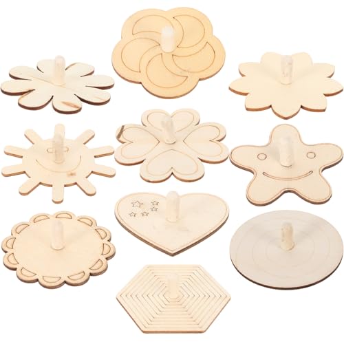 Abaodam 10St bastelset basteln für holzkreisel holzspielzeug Painting Set for Kreiselspielzeug aus Holz Kinderaccessoire Druckentlastungskreisel hölzern von Abaodam