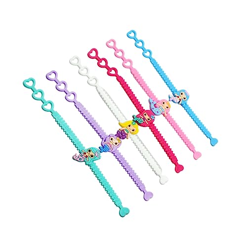 Abaodam 10er Set Meerjungfrau Armbänder Aus PVC Bunte Cartoon Wristbands Für Kindergeburtstagsfeiern Meerjungfrau Party Zubehör Und Mitgebsel Zufällige Farben Und Muster von Abaodam