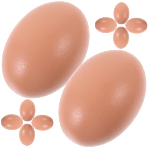 Abaodam 10pcs Simulation Eggs Artificial Chicken Fake Eggs for Decorating Eggs Party Egg Decorations Party Eggs Decorative Props Simulation Egg Decor Creative Egg Wood von Abaodam