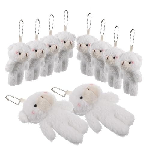 Abaodam 10st Bärenanhänger Abschluss Ausgestopfter Bär Plüsch-abschlussbären Mini-teddybären Abschlussbär Vorhanden Ausgestopfte Bärenpuppe Kleine Kuscheltiere Kurzer Plüsch Beige von Abaodam