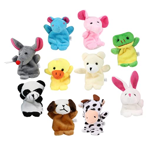 Abaodam 10st Fingerpuppe Tierisches Fingerspielzeug Kaninchenpuppe Panda-Marionette Fingerspielzeug Für Kinder Katze Ausgestopfte Tiere Ente Spielzeug Plüschtiere Zahlenspielzeug Stoff von Abaodam