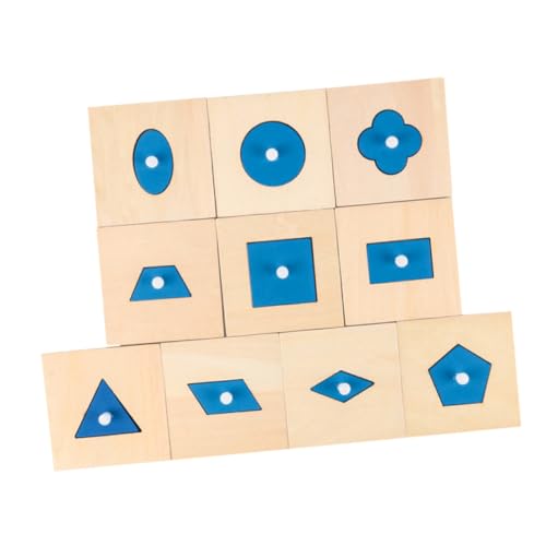 Abaodam 10st Geometrietafel Kinderspielzeug Formsortierspielzeug Puzzle Für Kinder Vorschul-stapelblock Form-stöpsel-Puzzle Formknopf-Puzzle Formpassendes Spielzeug Stapelring Hölzern von Abaodam