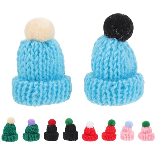 Abaodam 10st Mini-Kappe Miniaturhut Puppenmütze Stricken Mini-strickmützen Ornament Partyhüte Für Erwachsene Strickmütze Zur Schmuckherstellung Puppenhüte Hut Für Puppe Gehäkelte Mütze von Abaodam