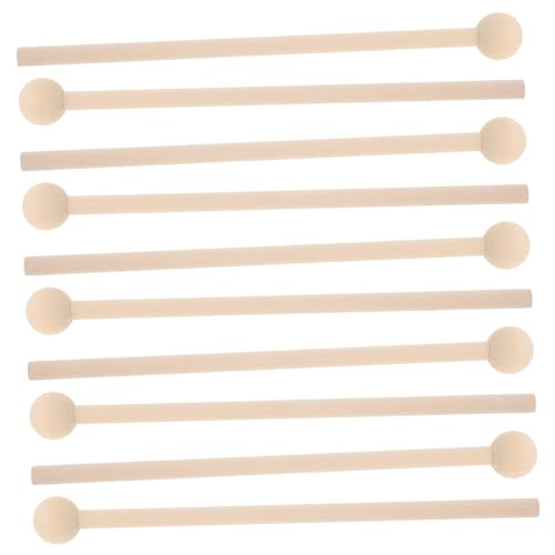 Abaodam 10st Rhythmusstock Musikinstrumente Für Babys Musik Schüssel Schlägel Mallets Trommelstöcke Glockenschlägel Percussion Trommelstock Und Glocke Garnschlägel Khaki Holz von Abaodam