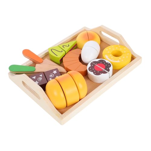 Abaodam Teeparty-Spielzeug Für Mädchen 11-TLG. Holzspielzeug Spielset Mit Realistischen Brot- Und Kuchenmodellen Für Kleinkinder von Abaodam