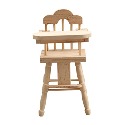 Abaodam 112 Puppenhaus kinderzimmer zubehör für kinderknallzeug Miniaturmöbel spielsachen wohnraumdeko Mini-Wohnaccessoire Hochstuhlmodell Babystuhl-Requisite Holz von Abaodam