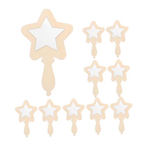 Abaodam 12 Pcs Kleiner Holzspiegel Ultra Quietfilter Tragbarer Spiegel Trolltisch Rock Kleiner Abfallpapierkorb Mülleimer Mini Ornamente Perle Schlammspiegel Materialpaket Spiegel Beige von Abaodam