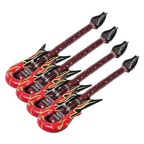 Abaodam 12 STK Aufblasbare Gitarre Spielset Wiederverwendbare Inflationsgitarre Aufblasbares Spielzeug Für Den Pool Künstliche Gitarre Musikalische Gitarrendekoration Gitarre Sprengen PVC von Abaodam