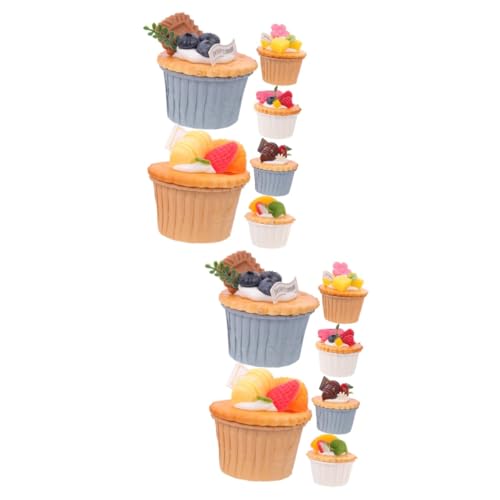 Abaodam 12 STK Cupcake-Modell Kuchen-Modell Künstliches Kuchenspielzeug Cupcake-Topper Gefälschte Kuchen Cupcake-Becher Künstliche Zur Auslage Hausdekorationen Für Zu Hause PVC von Abaodam