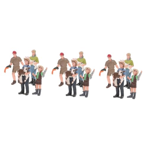 Abaodam 12 STK statisches Charaktermodell Bauernfigur Figur Kuchen Spielzeug Modell Spielzeug bäuerliche Figur Dekoration Figuren Rollenspiel Bauernmodell Simulationsbauernfigur PVC von Abaodam