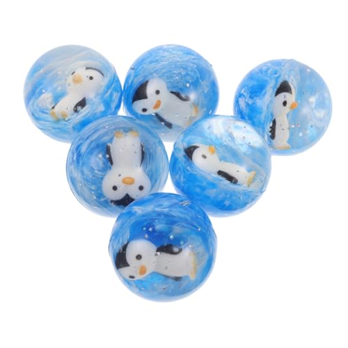 Abaodam 12 Stk Pinguin-hüpfball Schneemannperlen Pinguin-party-hüpfball Für Jungen Schreibtischdekoration Für Frauen Perlenanhänger Für Armbänder Kugelkerzen Sky-blue Butadienkautschuk von Abaodam