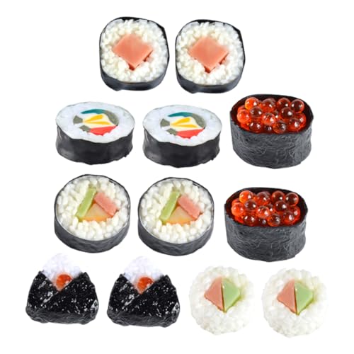 Abaodam 12 Stück Simulation Mini-küchenspielzeug Und Gefälschtes Sushi Mit Spielhaus. Simulation Von Lebensmitteln, Einschließlich Sushi-Spiel Und Sushi-Spielzeug von Abaodam