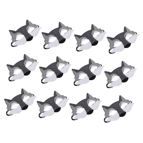Abaodam 12 Stück Teiliges Halbgesichts Wolfsmaske aus Filz Wildtier Kostümaccessoire Realistisches Design Bequeme Passform für Halloween Maskenball und Cosplay Party Abaodam 12 Stück Teiliges Halbgesichts Wolfsmaske aus Filz Wildtier Kostümaccessoire Realistisches Design Bequeme Passform für Halloween Maskenball und Cosplay Party von Abaodam