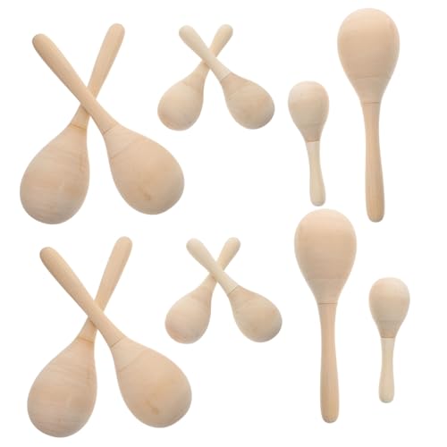 Abaodam 12St Rassel Maracas Frühpädagogisches Maracas-Schüttler aus Holz Musikinstrumente für Kleinkinder pädagogisches Musikspielzeug Maracas- aus Holz hölzern von Abaodam