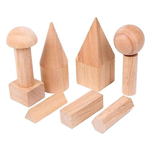 Abaodam 12st Holzbaustein D Bausteine Geometrische Blockbausteine Spielzeug Stapler Stapelspiel Geometrie-baustein Dreidimensional Geometrieblöcke Geometriebaustein Aus Holz Bambus von Abaodam