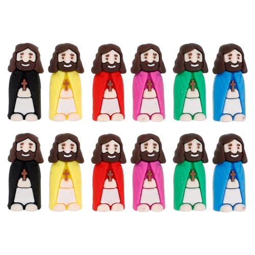 Abaodam Jesus-figuren-set 12 Stück Mini-jesus-figuren für Die Osterjagd Religiöses Sonntagsschulgeschenk von Abaodam