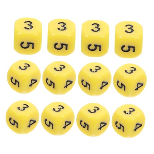 Abaodam 12st Mathe-würfel Spiel Zahlenwürfel Nummer Partybevorzugungswürfel 6-seitiger Würfel Riesige Würfel Römische Ziffer Partywürfel Würfel Groß Aufblasen Würfel Stapeln Yellow Acryl von Abaodam