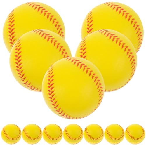 Abaodam 12st Schwamm-Baseball Softball Trainieren Baseball Weiche Kleine Baseballbälle Kleinkind Jagt Baseballbälle Flummi Trainingsball Für Baseball Ball Yellow Pu von Abaodam