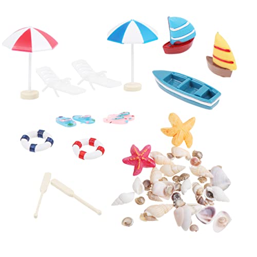 Abaodam 13st Mini-strandspielzeug Für Den Strand Strandkorb Miniatur Strandzubehör Sandspielzeug Strandmuscheln Kleiner Wasserball Tragbares Mini-strandzelt Bambus von Abaodam