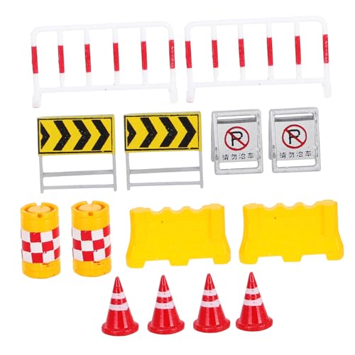 Abaodam 14 STK Verkehrsbarrikadenmodell Verkehrszeichen Für Kinder Verkehrszeichen-Spielzeug-Stick-fliese Kleine Orangefarbene Zapfen Hindernisstrecke Verkehrszeichen-Wandleuchte Harz von Abaodam