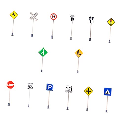 Abaodam 14 Stück Mikro Landschaftszubehör Mini Dekor Mikro Landschaft Straßensperren Gehsignal Spielzeug Mini Straßenschild Mini Verkehrsschild Mini Blinker Miniatur Sachen von Abaodam