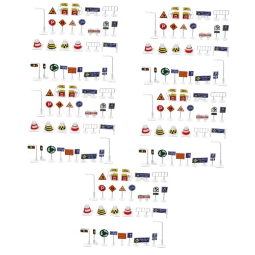 Abaodam 140 STK Verkehrszeichen Für Kinder Minikegel Spielzeug Für Die Früherziehung Verkehrszeichen Spiel Ampelmodelle Modellspielzeug-verkehrszeichen Ampellampe Indikator Plastik Puzzle von Abaodam