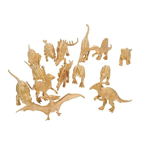 Abaodam 14st Goldenes Dinosauriermodell Simulations-dinosaurier- Skelett Jumbo Bausätze Schreibtisch Dinosaurier-spiele Figuren Dekoration Plastik von Abaodam