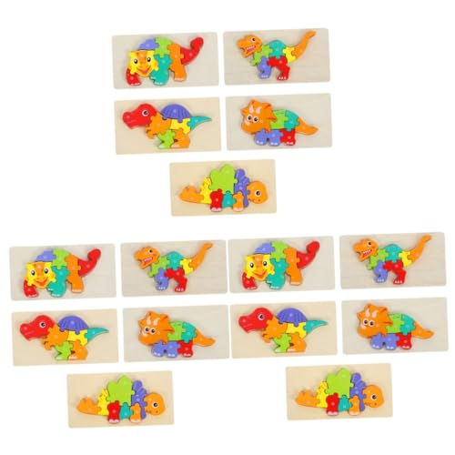 Abaodam 15 STK Dinosaurier-Puzzle Puzzle Für Kinder Tierpuzzle Für Kleinkinder Puzzle Formen Lernpuzzle Für Kleinkinder Buntes Puzzle Für Kleinkinder Lernspielzeug -Puzzle Holz von Abaodam