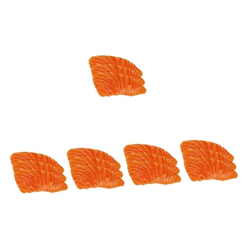 Abaodam 15 STK Modell Lachsfilet realistisches Spielfutter Lachsförmiges Modell Miniatur-Essen künstliche Fische dekofische Simulation von Fischfleischmodellen Desktop-Ornamente PVC Orange von Abaodam