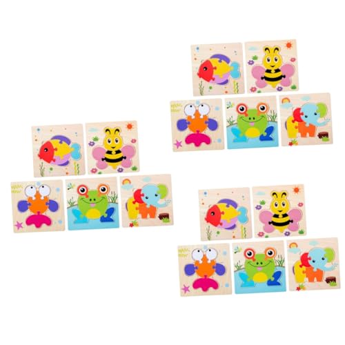 Abaodam 15 Stück 1 Puzzle für Kinder -Puzzle pädagogisches Spielzeug Kinder rätsel Kinder Puzzle Puzzlematte Cartoon Holzpuzzles Puzzlebrett aus Holz hölzern Brett greifen Bambus von Abaodam