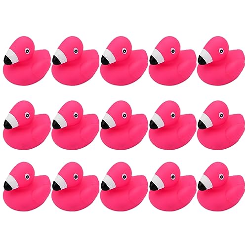 Abaodam 15st Cartoon Pink Flamingo Pinch Toy Bade- Und Spielspielzeug Aus Vinyl 15 Stück/Packung Mini-Flamingo- Flamingo-Enten Cartoon- Kleines Badespielzeug von Abaodam