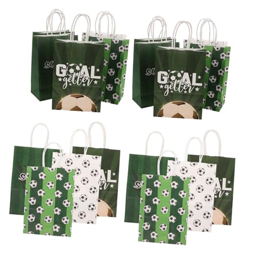 Abaodam 16 Stück Geschenktüte mit Fußballmotiv Partytüten, Sportpartygeschenk Geschenktüten zum Thema Fußball gesteckt Aufbewahrungsbeutel aus Papier Zubehör für Partytaschen von Abaodam