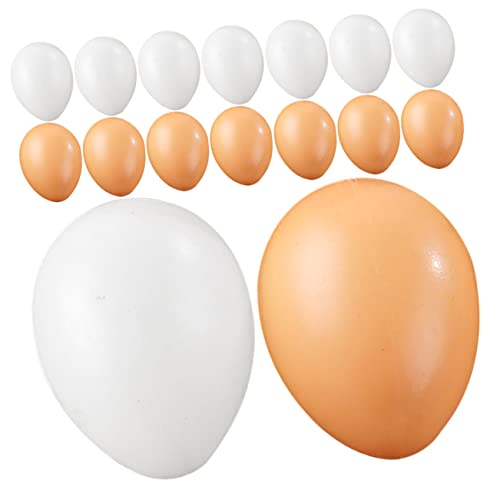 Abaodam 16 Stück Simulations-Ei-Requisiten entwicklung kindliche entwicklung kunststoffei Easter Egg üeier Ostern Container Ostereier selber Machen Küche Food-Modell PVC von Abaodam