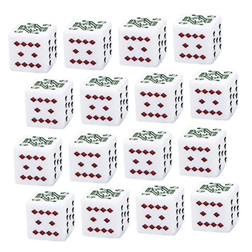 Abaodam 16st Poker Würfel Farkle-Spiel Pokerwürfel Pokerspiel Lügner Prop Tragbare Pokerchips Unterhaltungswürfel Poker-würfel-Requisiten Tischspielwürfel Poker-Requisiten Dés Jetons Acryl von Abaodam