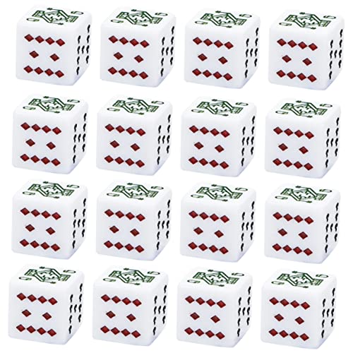 Abaodam 16st Poker Würfel Kartenspiele Kartenautomat Partygeschenke Pokerkarten Jetons Lügner Würfel Requisite Poker-würfelspiel Farkle Spielkarten Schaumwürfel Würfelspielbrett Acryl von Abaodam