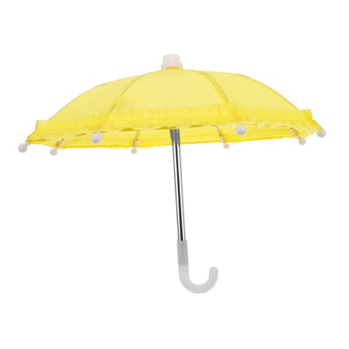 Abaodam 18 Puppenschirm Tragehilfe Für Babypuppen Puppenregenschirm Mini-Regenschirm Kleiner Regenschirm Für Klarer Blasenregenschirm Kinderschirm Puppenwagen Yellow Plastik von Abaodam