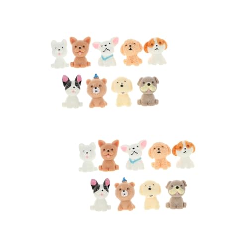 Abaodam 18 STK Süßes Welpenmodell realistisches Hundemodell Hundefiguren Spielzeug kleine Tierfigur Mikrolandschaftsornament Mini-Hundefiguren Dog Statue Welpenfiguren aus Harz Minifigur von Abaodam